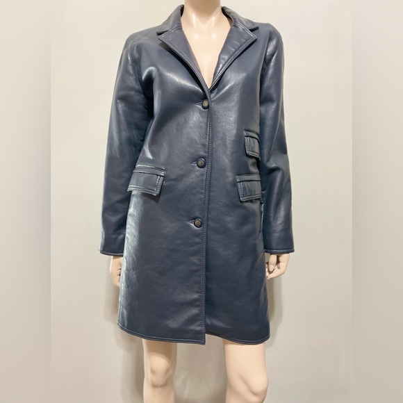 Gruppo GV Italian Vegan Navy Blue Coat M - Picture 12 of 14